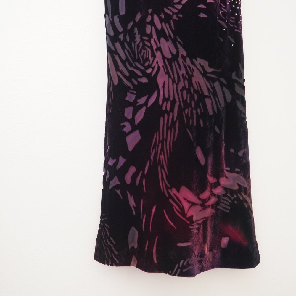 Vintage Andrea Polizzi for Rex Lester 90’s Burnout Velvet Bedazzled Dress - Picture 6 of 10